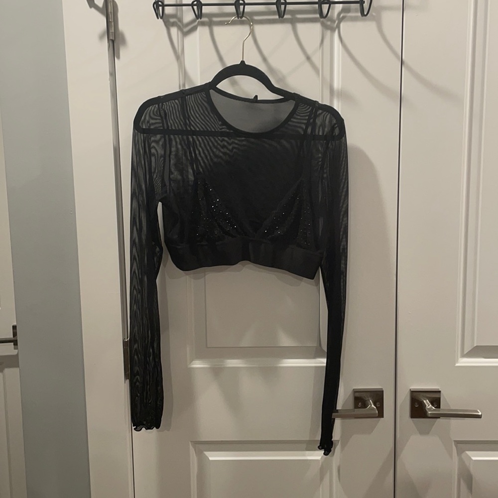 urban outfitters mesh bra crop top